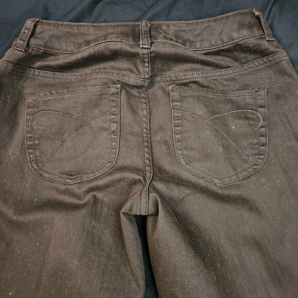 Chicos Womens Platinum Denim Pants Brown Size 00 Cotton Stretch Pockets Button - Picture 12 of 12